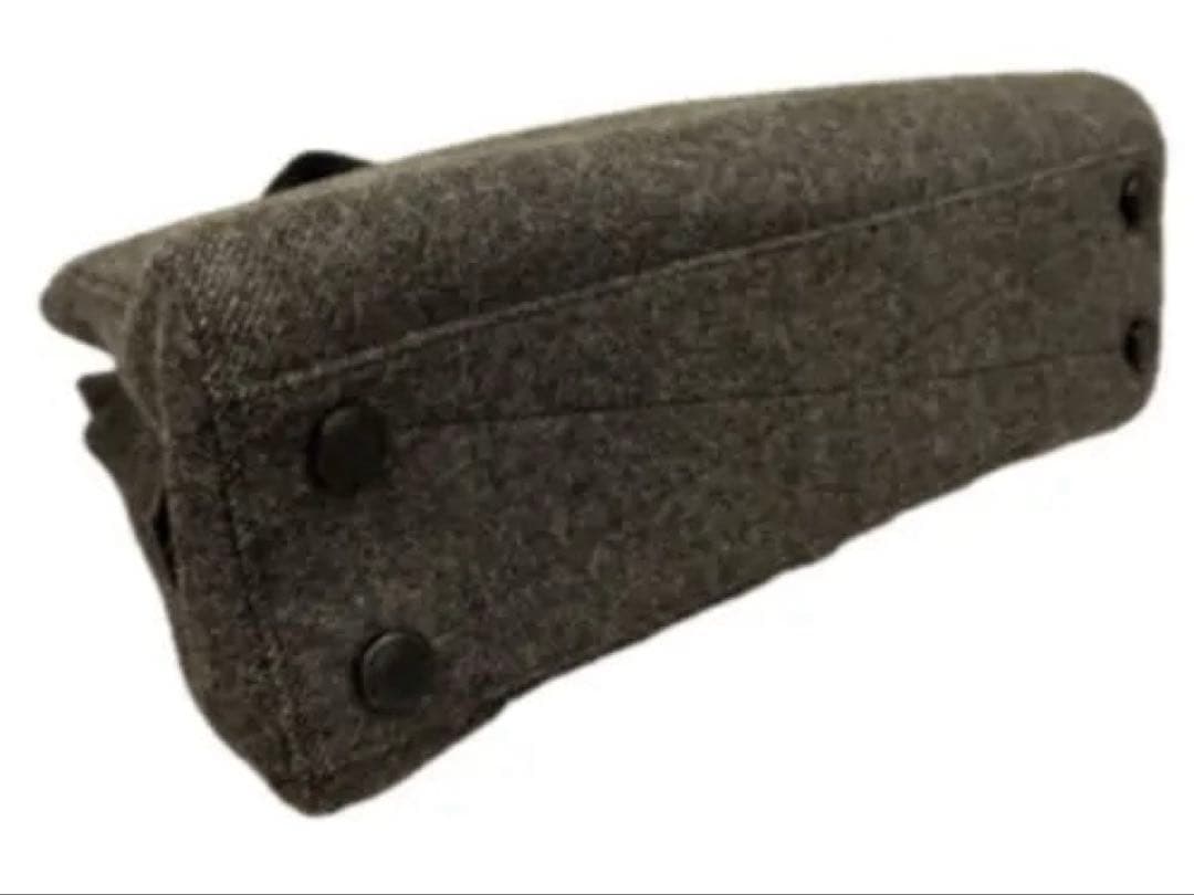 ♥*】様 超美品　PRADA プラダ　三角ロゴ　ウール カーフ レザー 本革　ハ