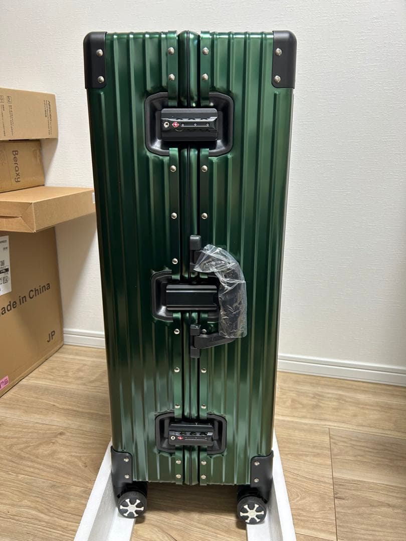 新品⭐️スーツケース オールアルミ合金⭐️キャリーケース アルミニウ グリーン XL