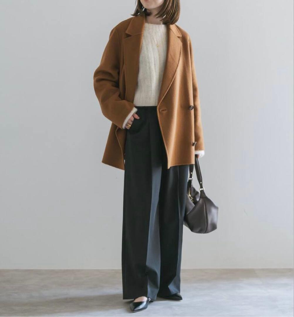 【新品タグ付】Super160sチェスターミドルコート36キャメル