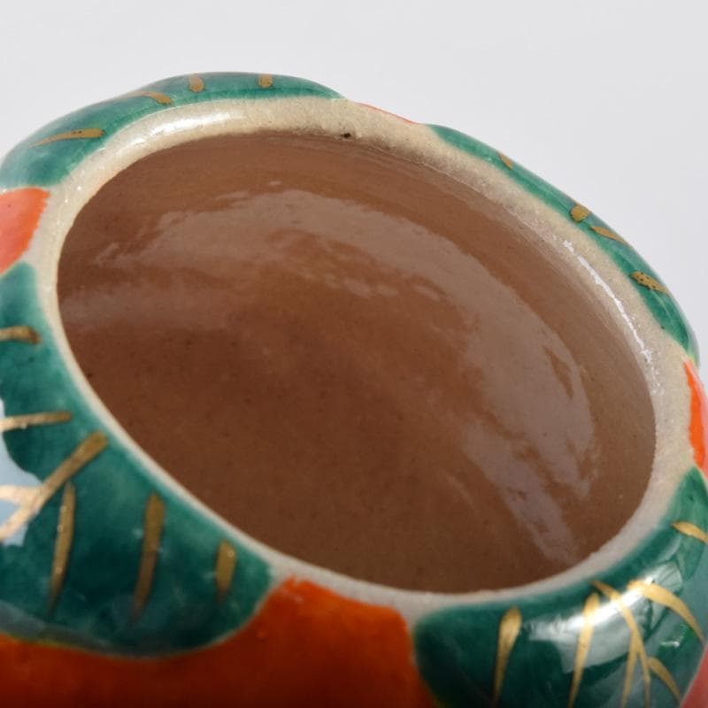 茶道具　竹中洸祥作　柿蓋置　共布共箱　V　7980