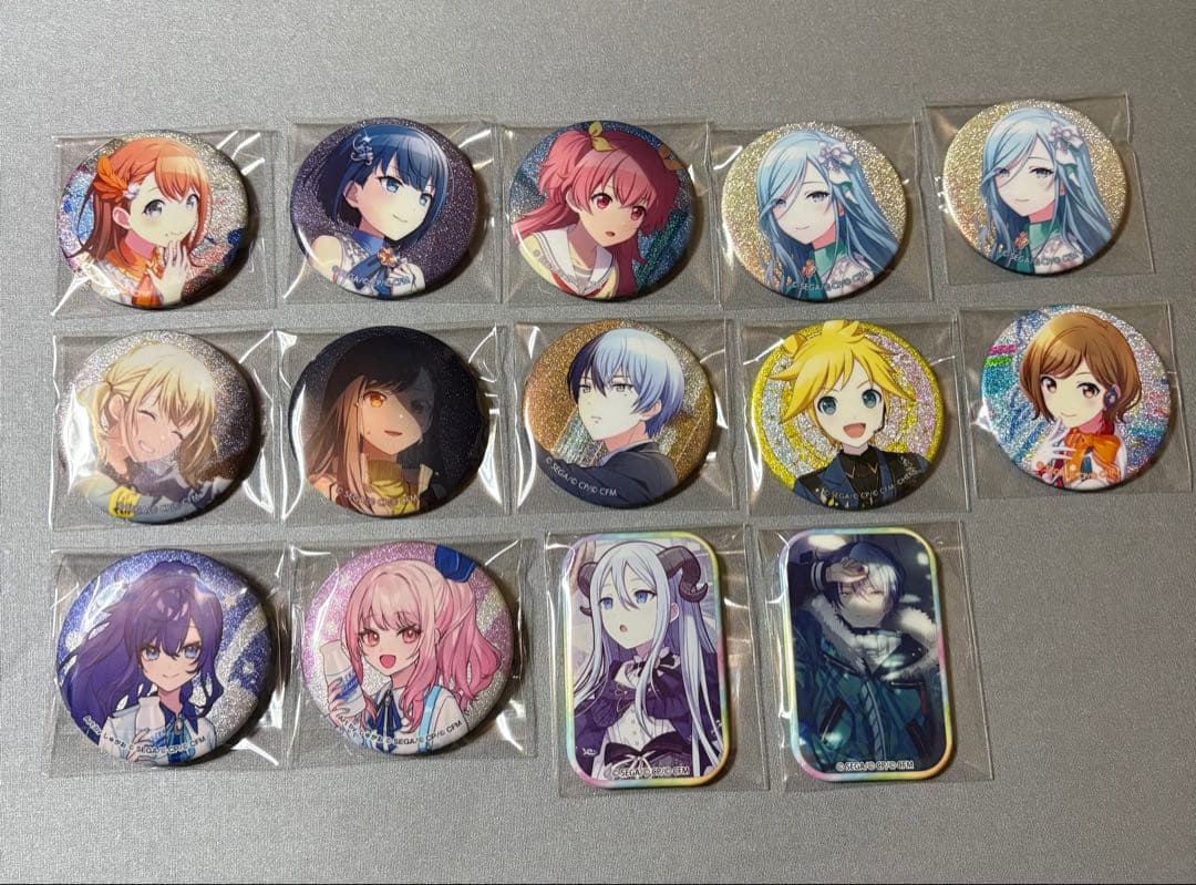 プロセカ グリ缶 スクエア缶バッジ まとめ売り 27B ローソン 缶バッジ