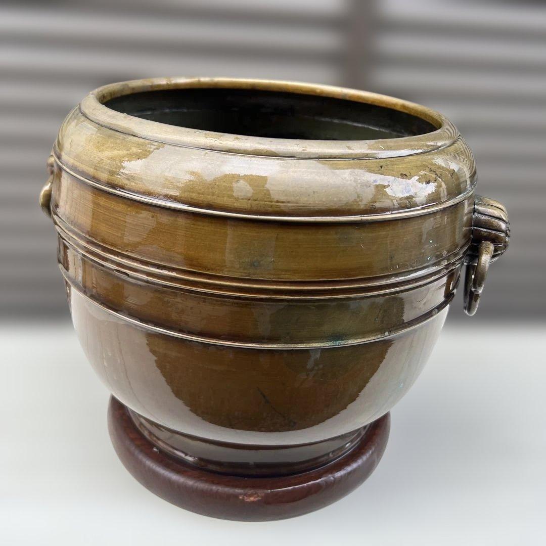 アンティーク雑貨　骨董　大正昭和初期　銅火鉢　高さ約240mm