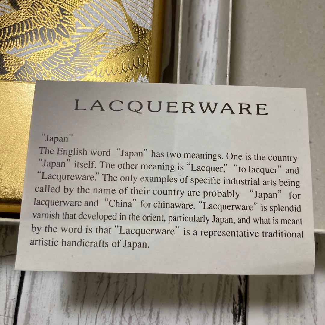 新品　金箔の鶴模様 漆器