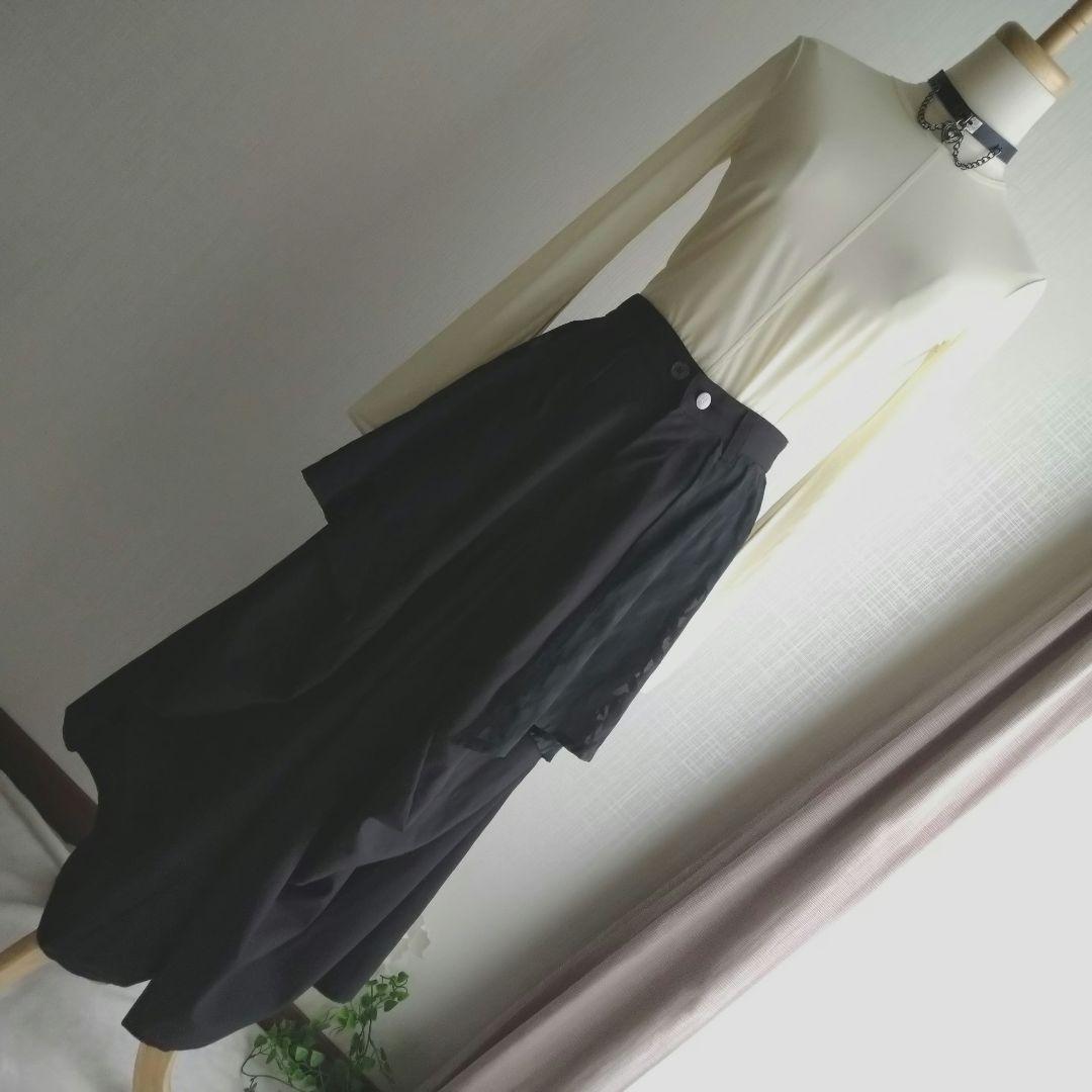 エイチナオト サルエルパンツ ワイドレッグ デザインパンツ チドリ 黒