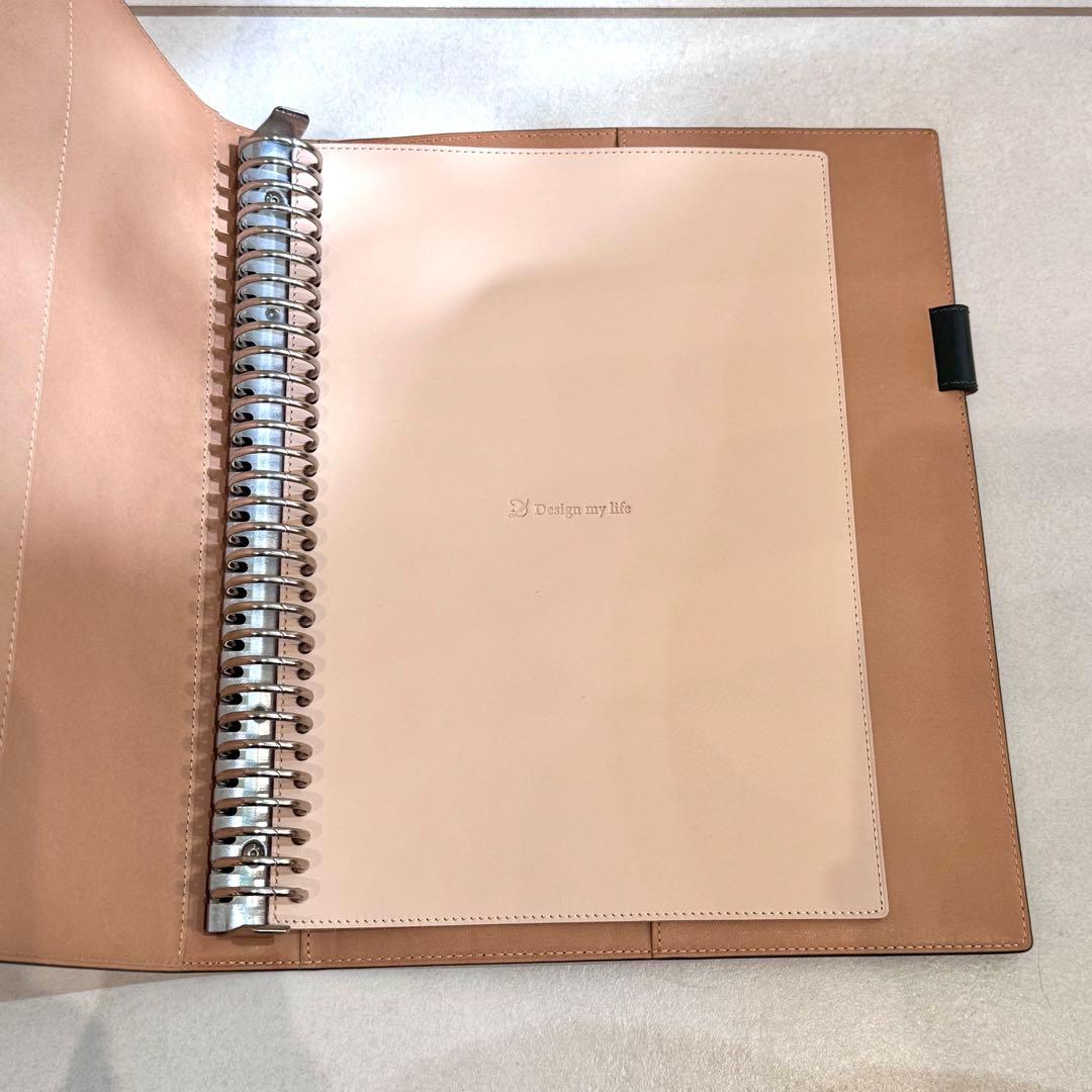 Design my life ブライドルレザー&ヌメ革ルーズリーフバインダーA4