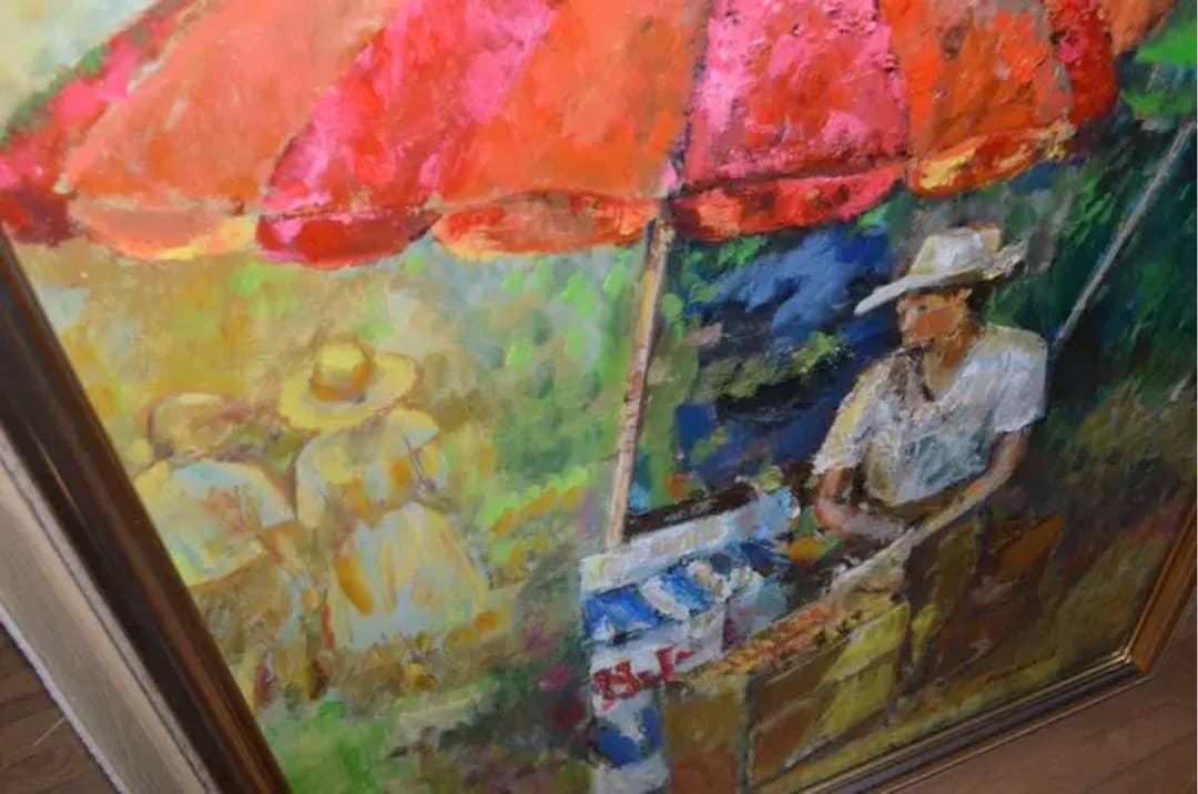 井上和久油彩画 アイス売りの男