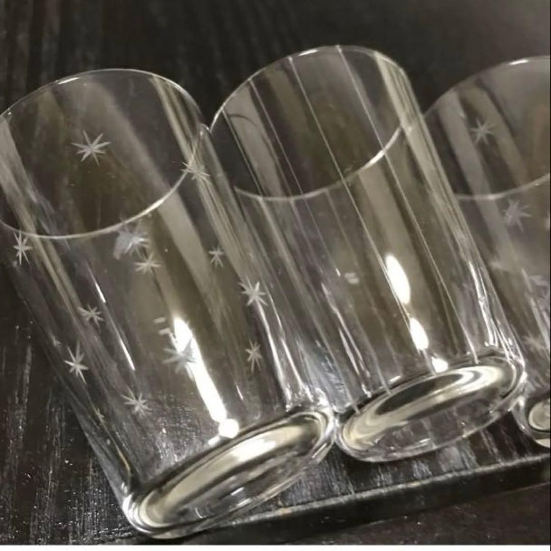 ショットグラス　セット　切子　ガラス　硝子　縞　柄　模様　星
