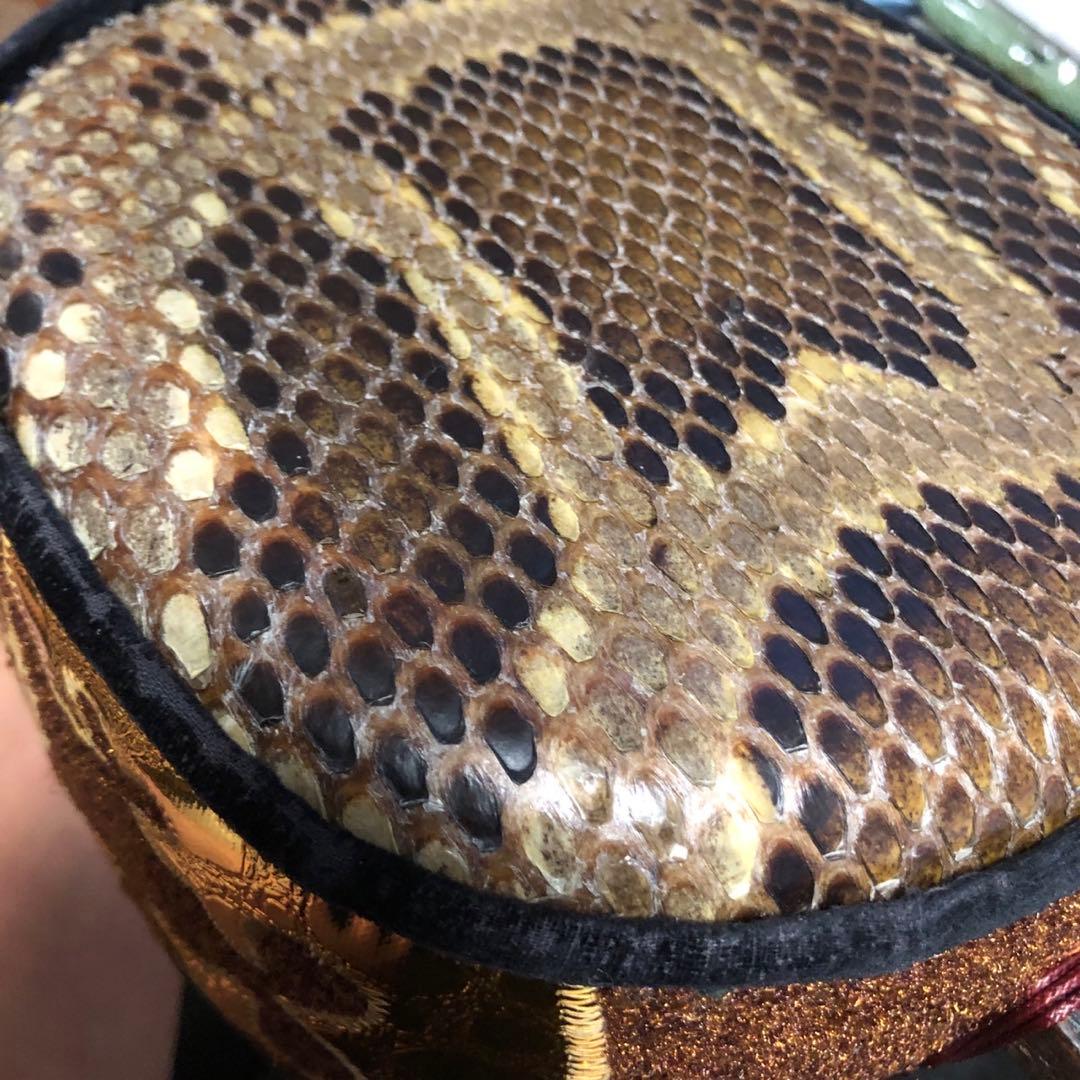 三線昭和当時物/ユシギ/真壁/ 本皮一枚張り 貴重