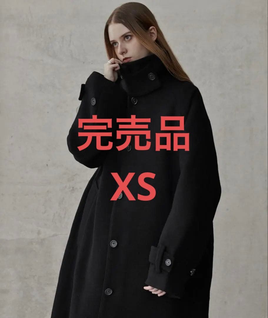 【完売品】CLEL ウールブレンド テックメルトンステンカラーコート XS