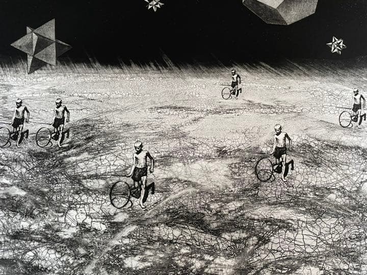 銅版画 : 森ヒロ子「惑星 I」1986