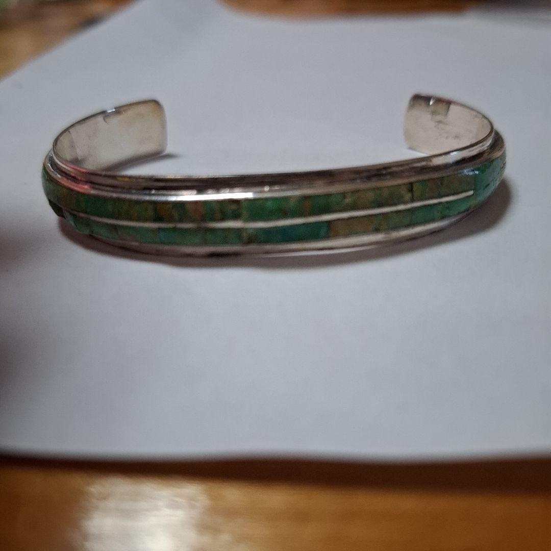 ナバホターコイズグリーン シルバーバングル