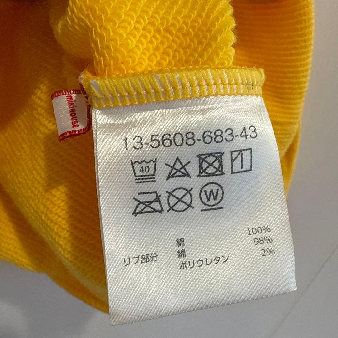 【美品】ミキハウス　トレーナー　恐竜　100 イエロー黄　子供　プッチー