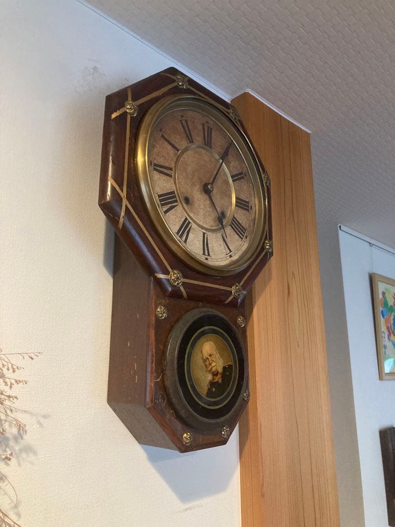 明治時代　精工舎 柳島本庄 掛時計　ゼンマイ式振り子時計　稼働品