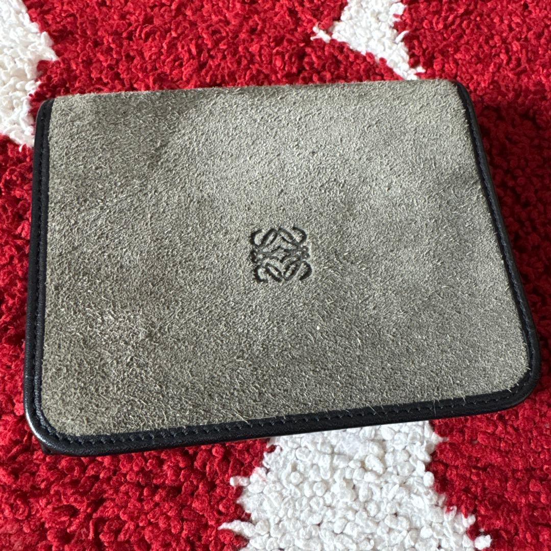 ロエベ　オールドロエベ　二つ折り財布　スエードとレザー