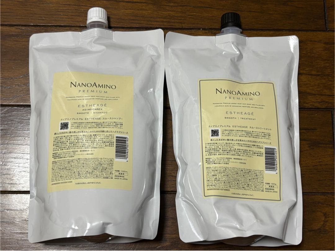 ナノアミノプレミアム　エスタージュ　スムース　シャンプー&トリートメント　各1ℓ