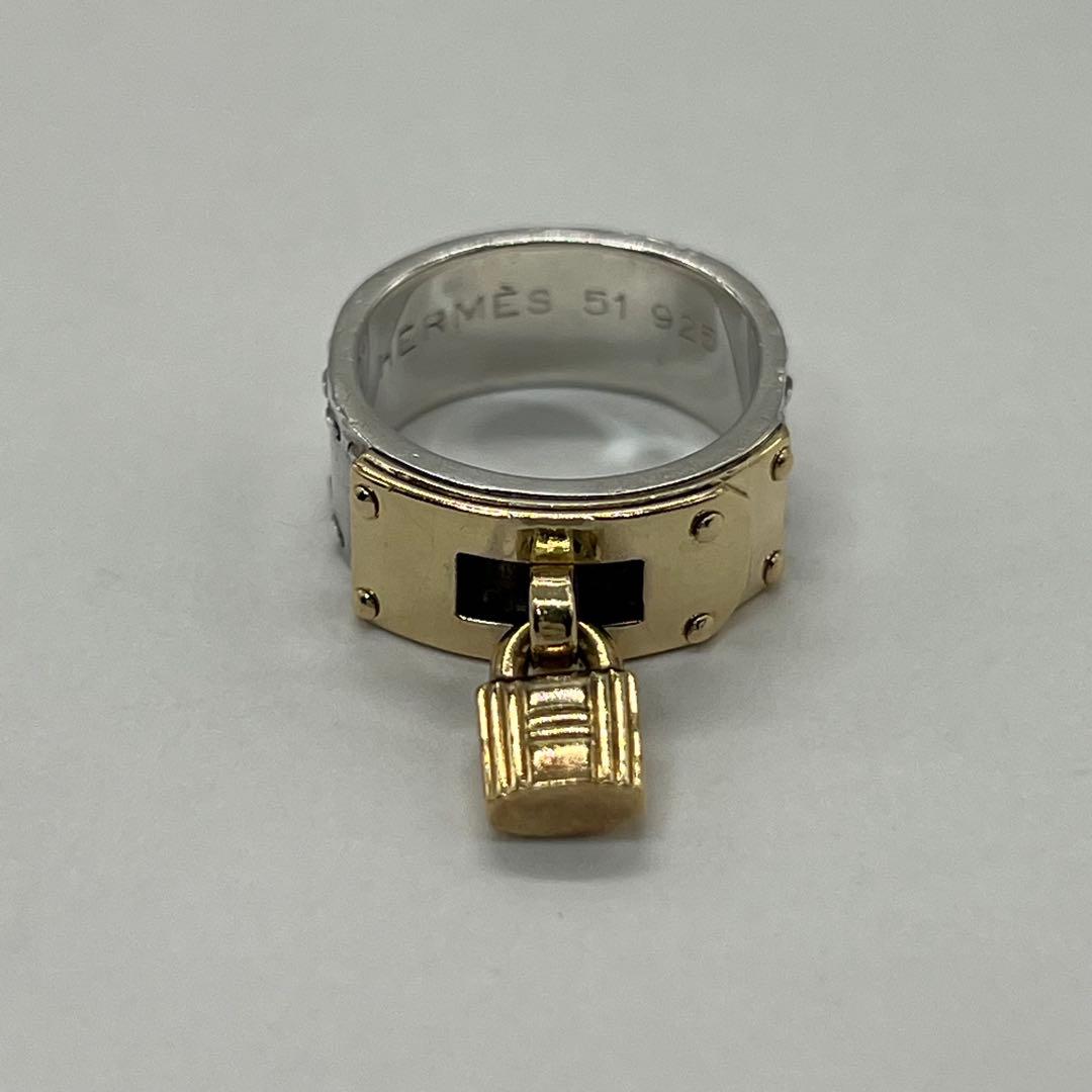 エルメス HERMES ケリー リング 表記サイズ51 SV YG コンビ