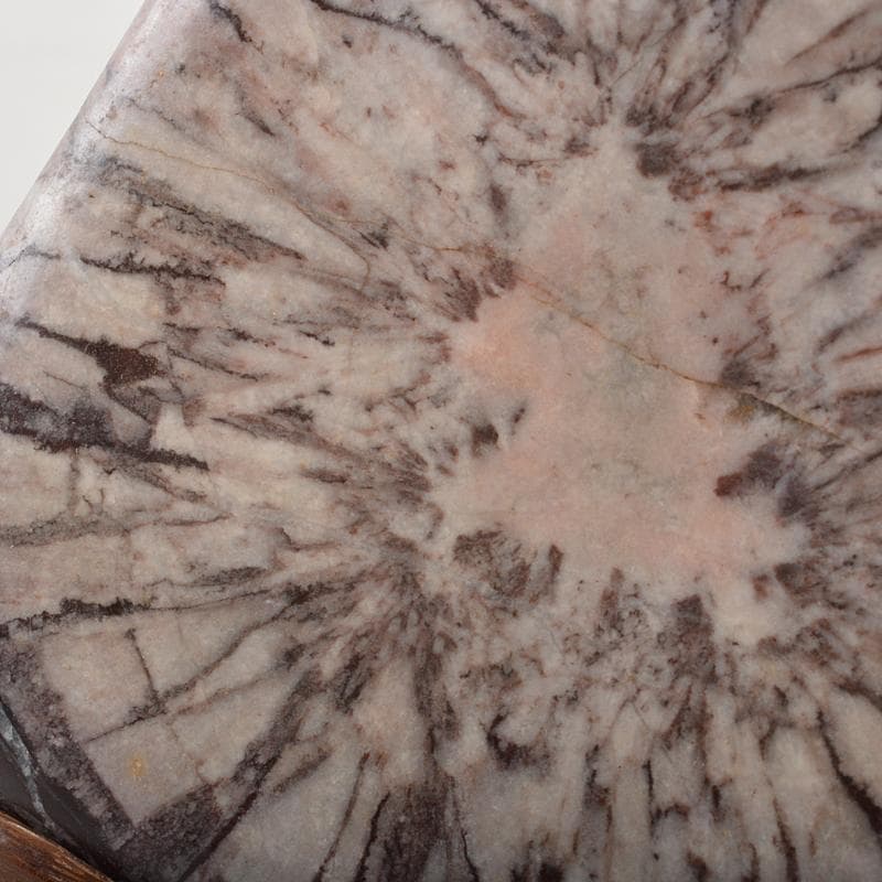 天然石　鑑賞石　菊花石　置物　重さ約614g　唐木台付　C　R7284