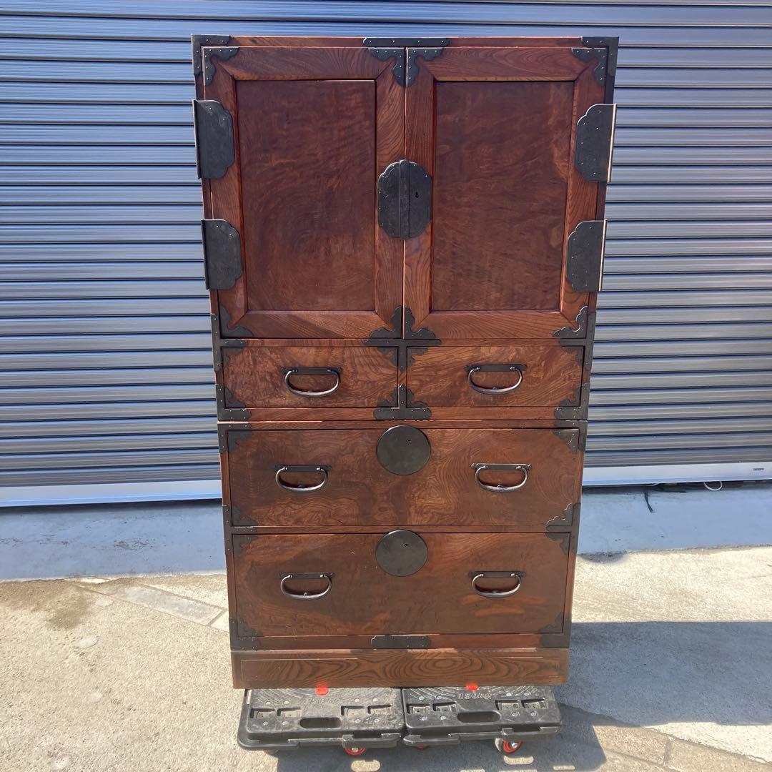 昭和レトロ 古家具 仙台箪笥 4段4杯 引き出し箪笥 和箪笥 アンティーク
