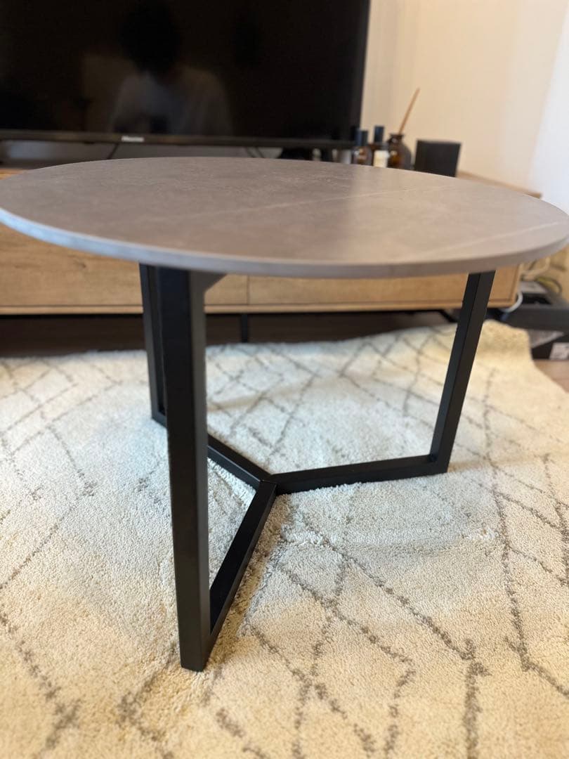 【美品】おしゃれローテーブル大理石調 flaila interior