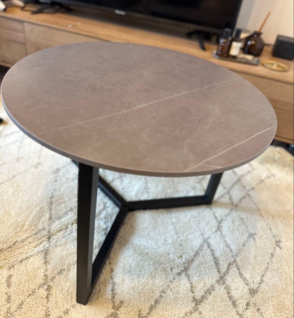 【美品】おしゃれローテーブル大理石調 flaila interior