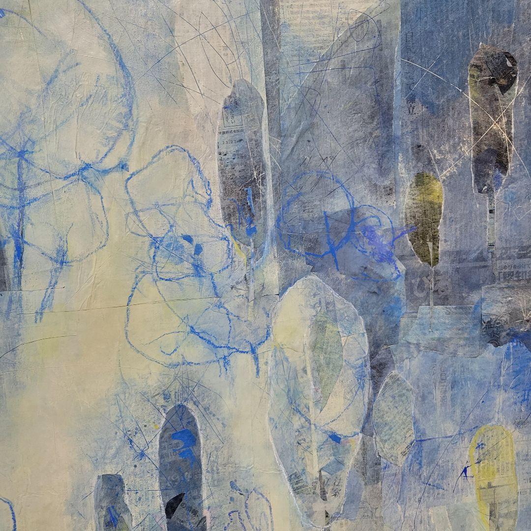 コラージュ　抽象画　F50