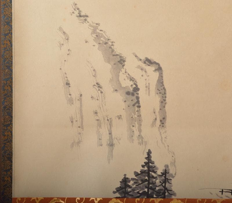 掛軸　前大徳寺　大橋香林老師筆　「渓馨廣長舌」　共箱　V　R4290C