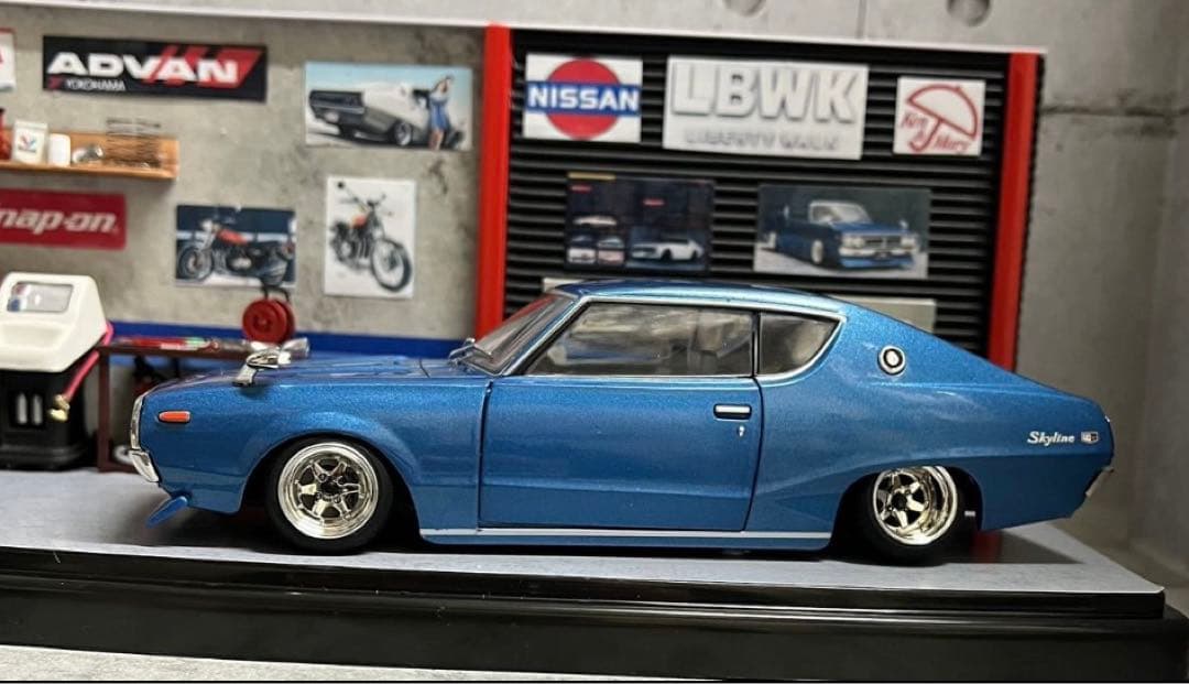 アシェット 1/24 スカイラインHT 2000GT-X ケンメリ ケース 付