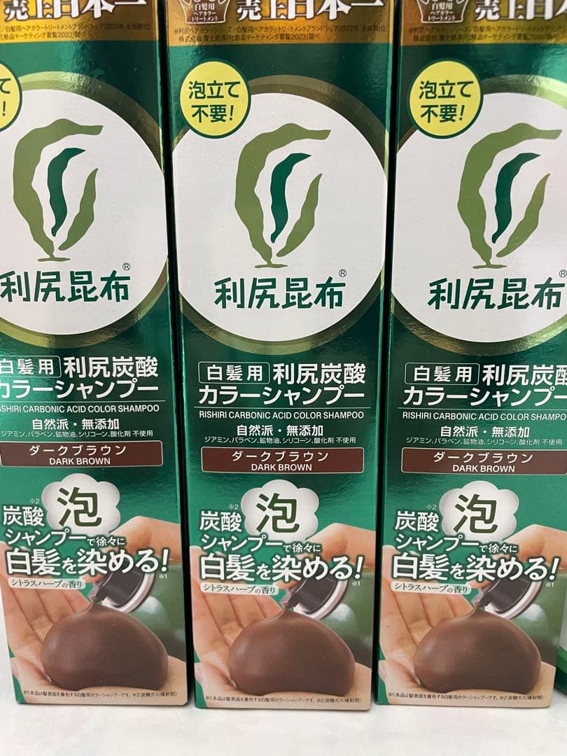 白髪用 利尻 炭酸 カラーシャンプー ダークブラウン 4本 利尻昆布