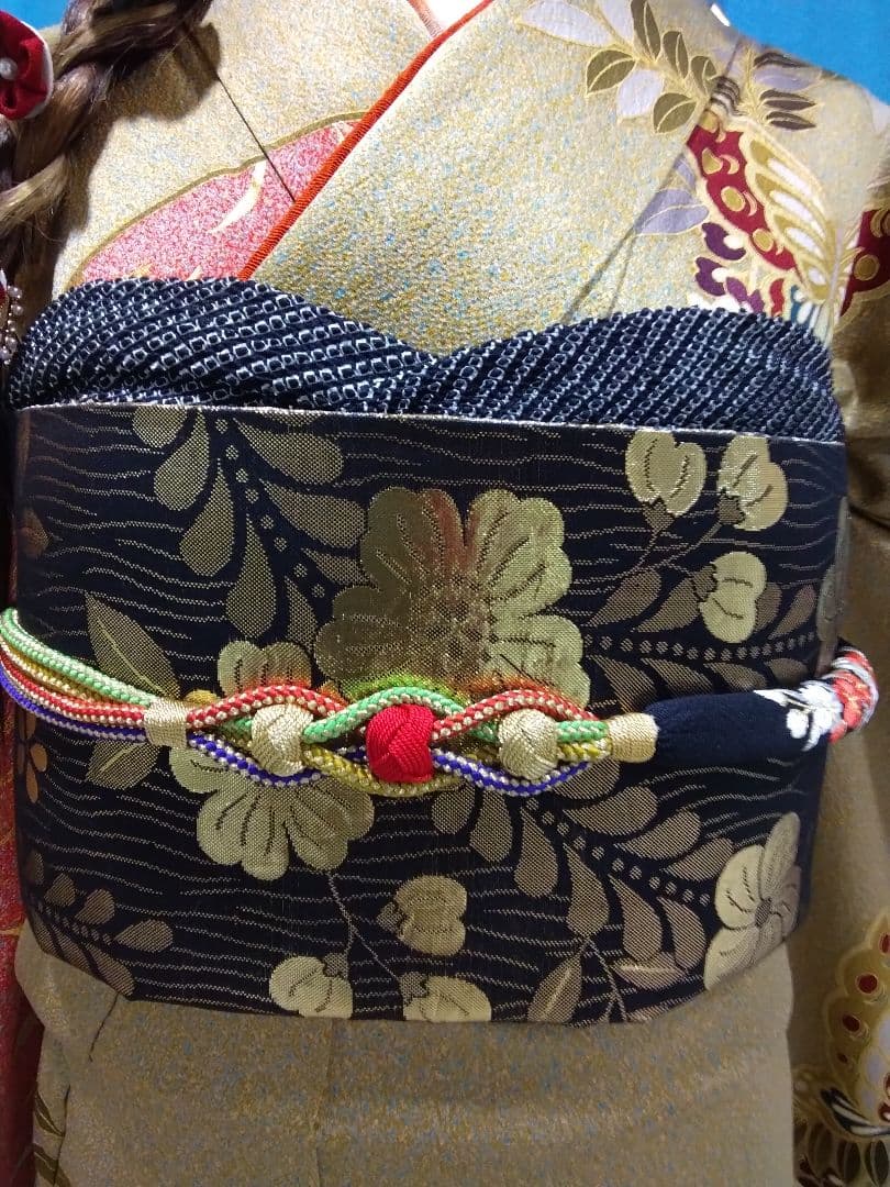 振袖フルセット、正絹振袖成人式、重ね衿、帯揚げ帯締め、西陣高級袋帯、襦袢