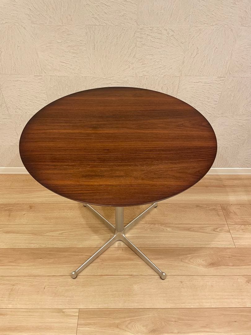 ひろし　ダイニングカフェテーブル円形　ローズウッド突板　φ700H730