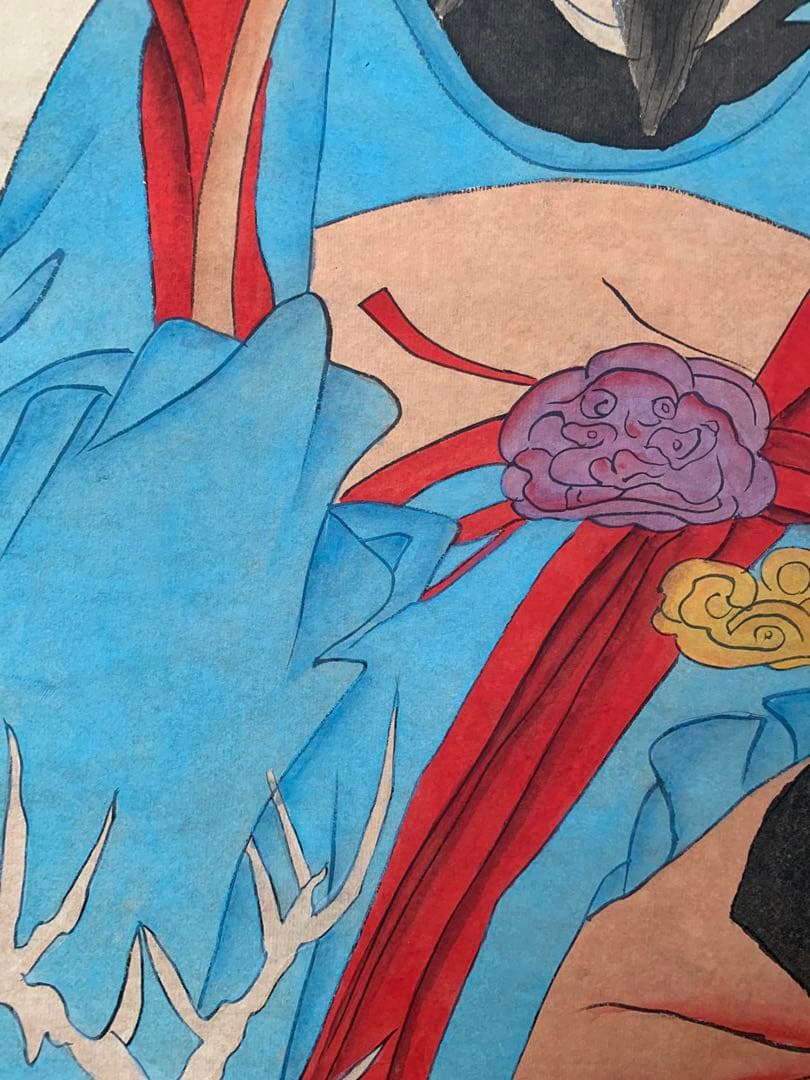 中国人物画 掛け軸 中堂 四尺 手描き 書画 人物図 中国美術 インテリア