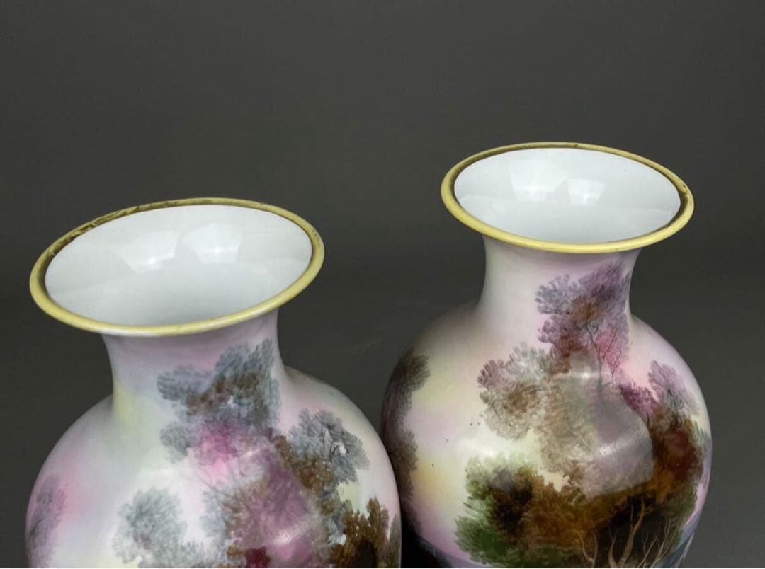 Noritake オールドノリタケ 花入 花器 ペイント金彩1900年代 明治期