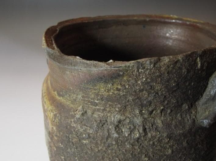 ○古備前 水指「鬼桶」表千家九代 了々斎花押の逸品! n876