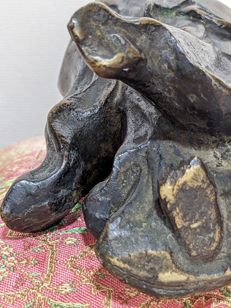 ♦銅器 達磨大師像 銅製 ？高岡銅器 開運 縁起物 置物 飾りレア物 骨董品