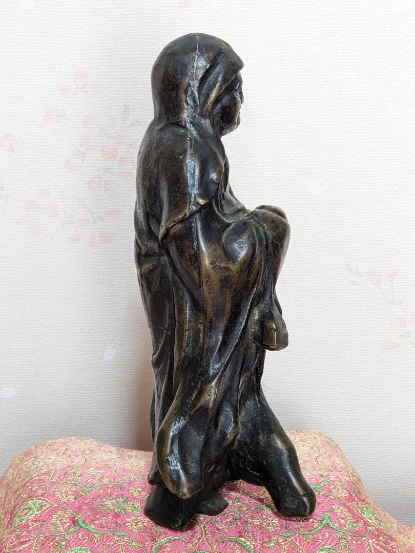 ♦銅器 達磨大師像 銅製 ？高岡銅器 開運 縁起物 置物 飾りレア物 骨董品