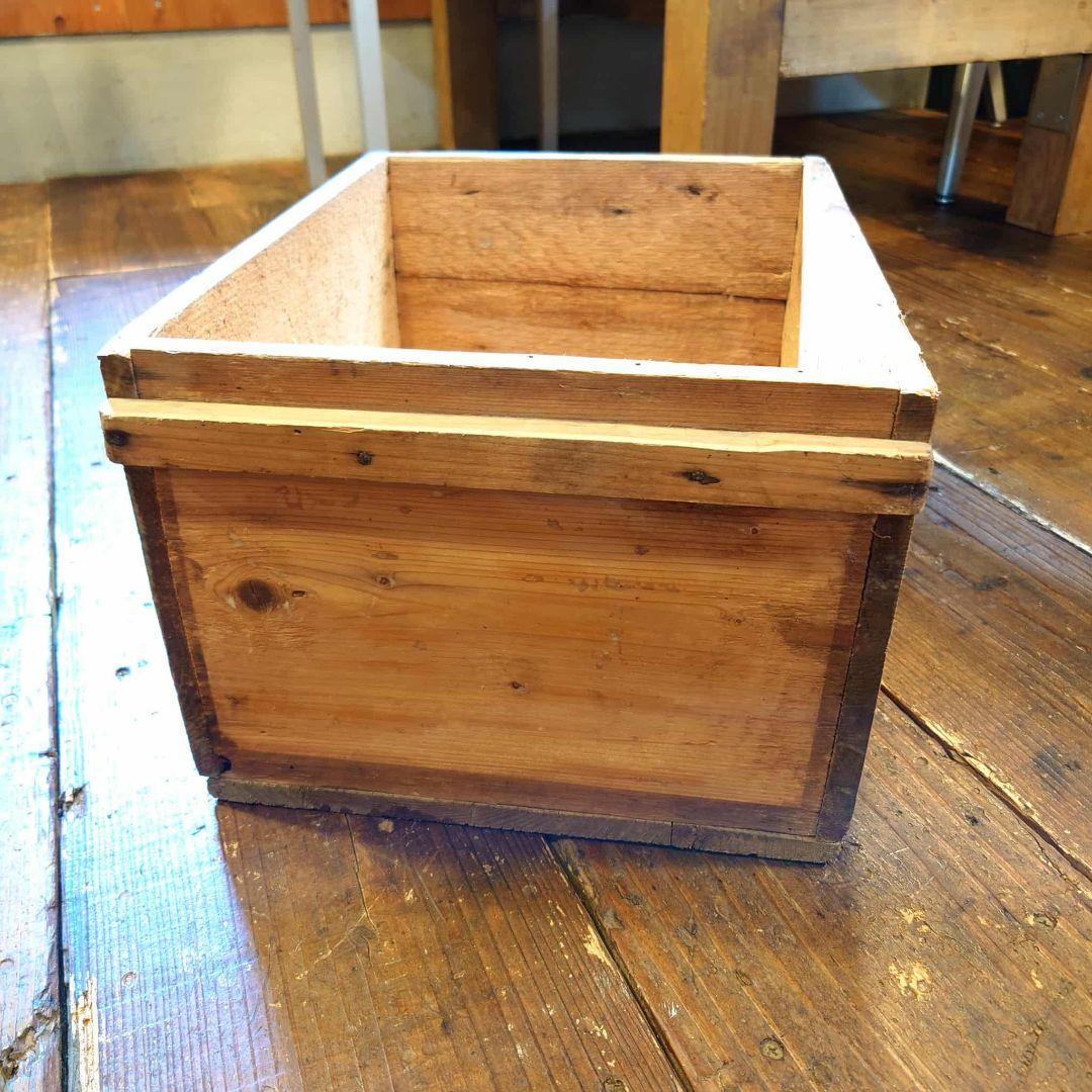 ミツワ肝油ドロップ　木箱　明治時代　アンティーク　インダストリアル　古木