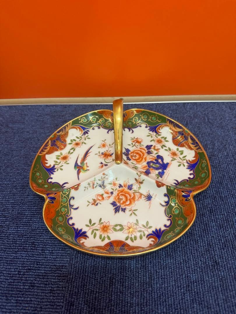 1791  オールドノリタケ　花鳥文　皿　金彩