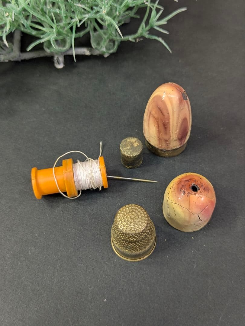 イギリス アンティーク 携帯用 ソーイングセット 4点セット