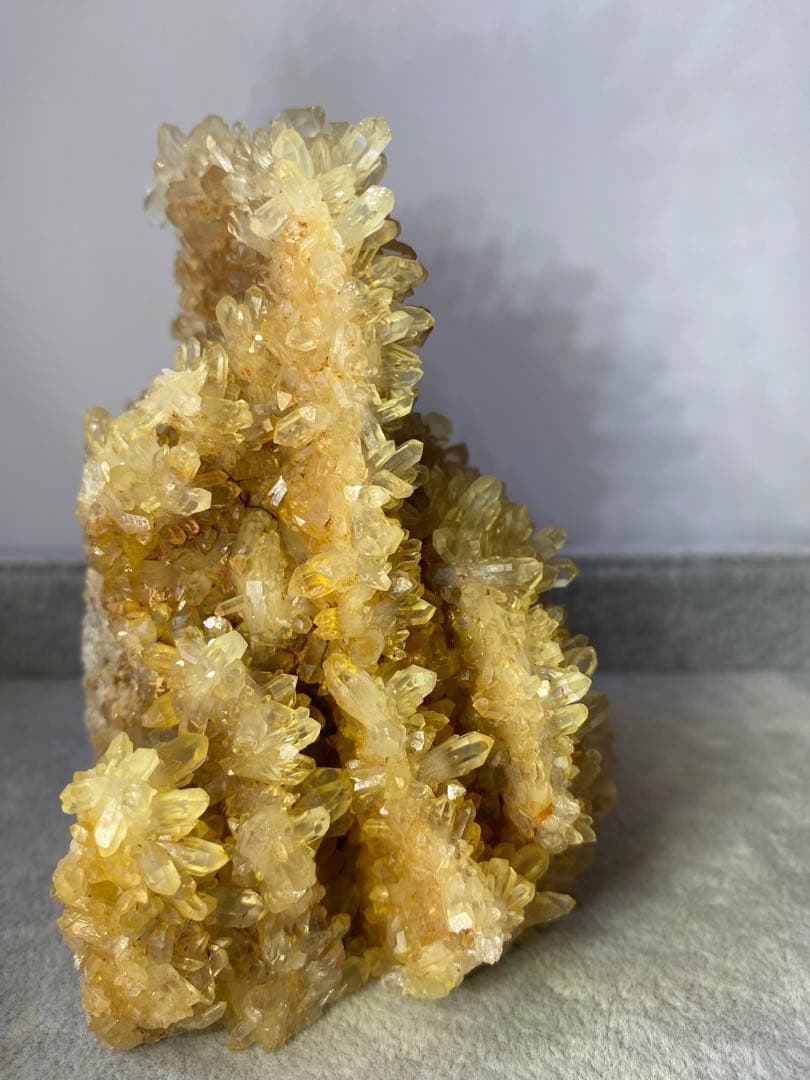 T1014スパングル★特価★シトリンクォーツ　キラキラ原石大きめクラスター