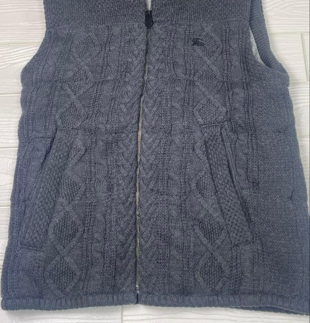 Burberry ブラックレーベル　中綿フーデッドニットベスト　パーカーベスト