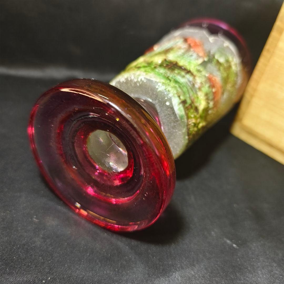 フランスガラス工芸品 手作り金赤グラス 西洋アンティーク 蒐集家放出美品 骨董