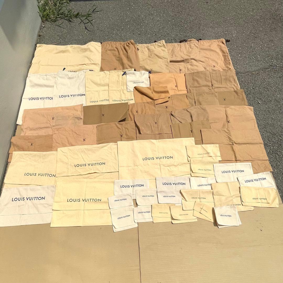 ルイヴィトン 収納 保存袋 ロゴ 巾着 ベージュ まとめ 50枚