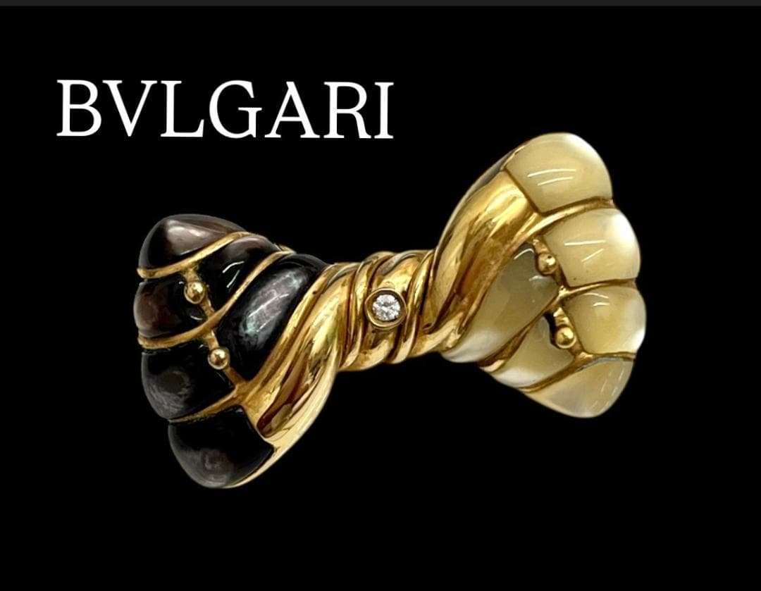 BVLGARI ブルガリ リボン シェル ブローチ K18