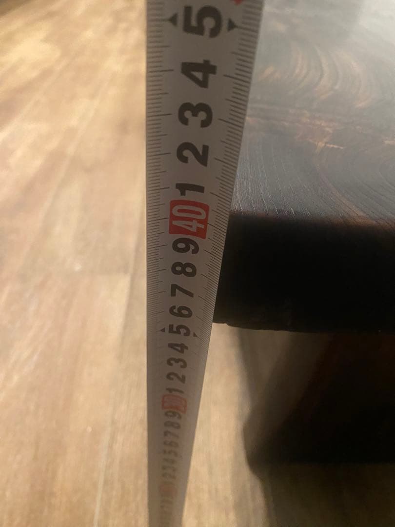 木製 黒色 自然エッジ テーブル