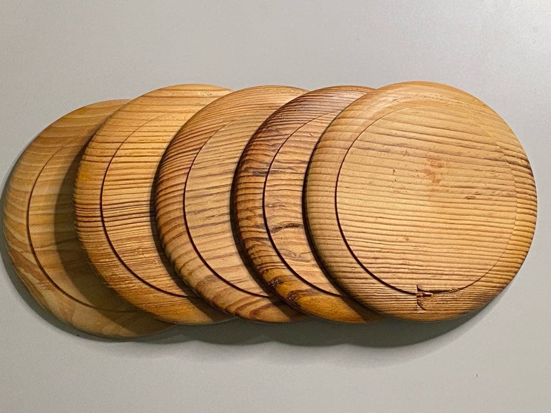 長弓寺　古材肥松銘々皿五客