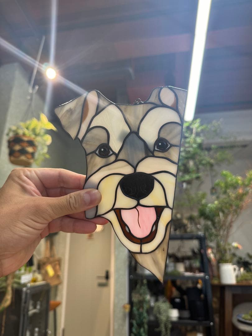 ステンドグラス　シュナウザー