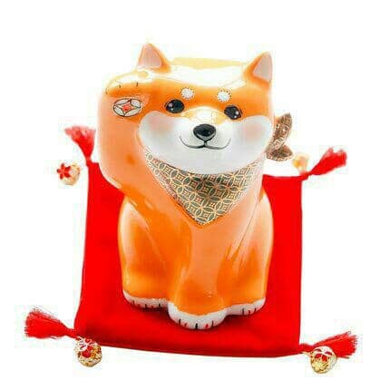 陶磁器 手描き 柴犬 置物