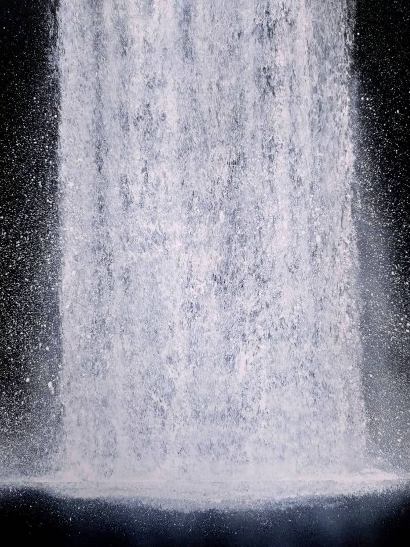 【F20号】千住博【ウォーターフォール】手描き/表サイン・共シール有/岩彩/油彩