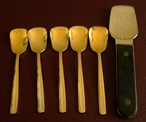 懸賞品★レディーボーデン・アイスクリーム・食器セット・24金メッキ・中古