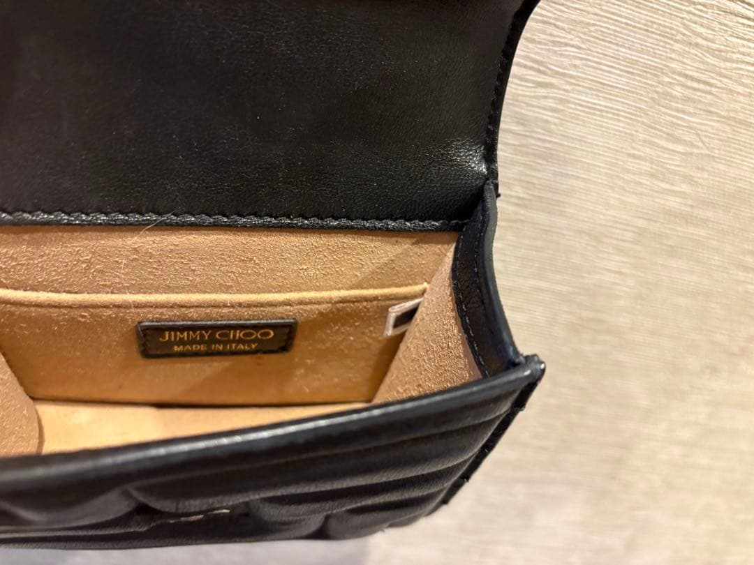 JIMMY CHOO ブラックレザーショルダーバッグ